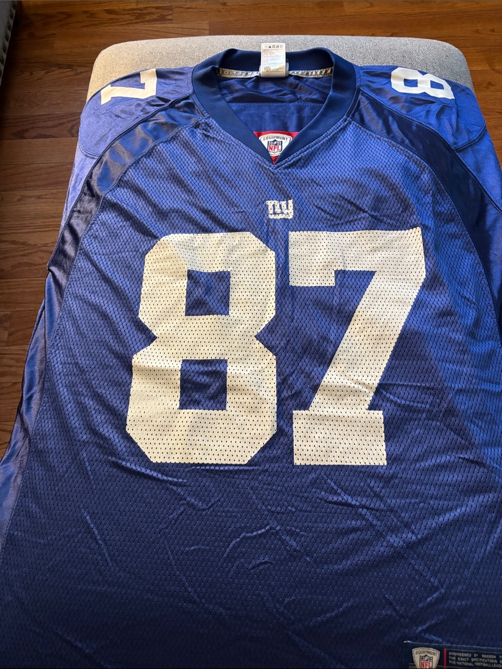 Reebok Royal Blue #87 Football Jersey with White Numbers